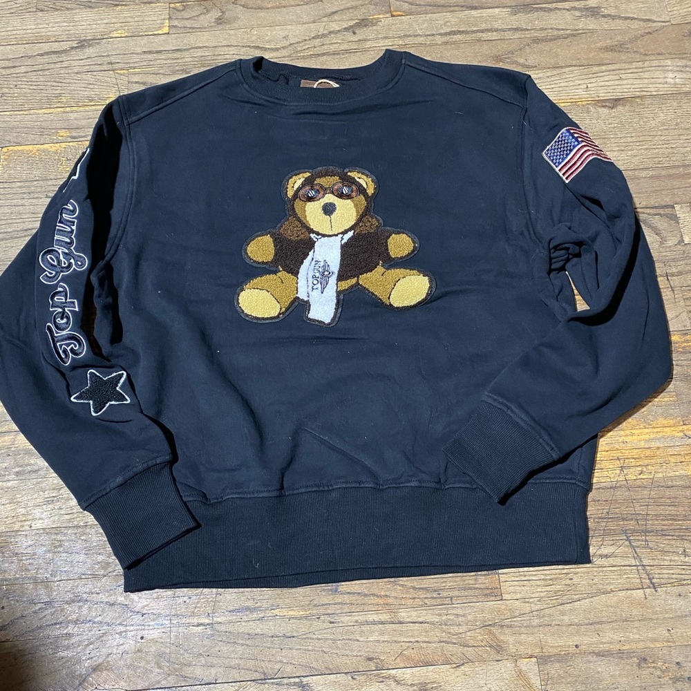 Clearance 💥 Black  Top Gun Bear Crewneck
